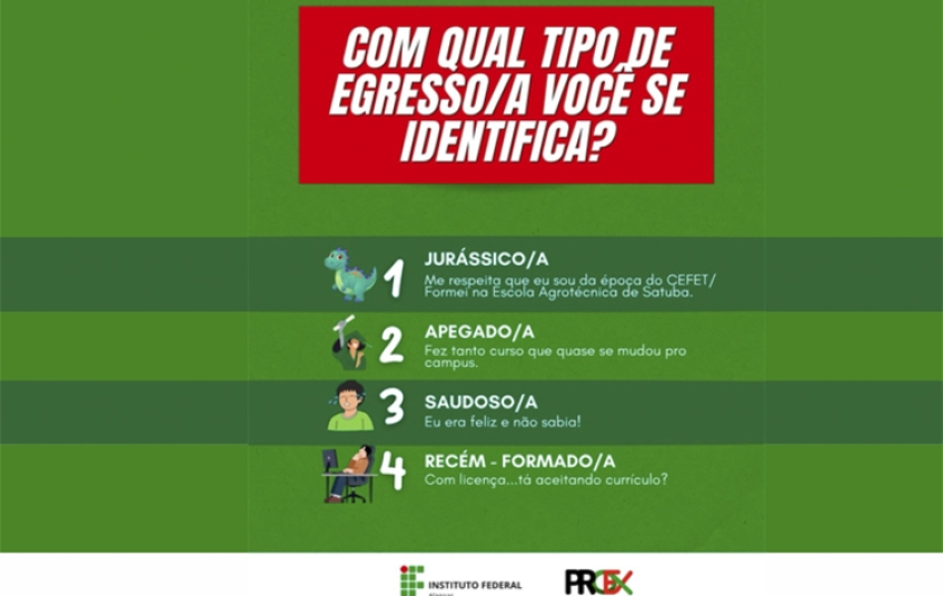 IFAL Campus Santana do Ipanema convida egressos para participarem de Pesquisa de Acompanhamento Educação Redação com redes sociais IFAL Campus Santana do Ipanema  27/04/2026 - 09h 15min  Divulgação  Prazo vai até a próxima quinta-feira (30) Ainda dá tempo